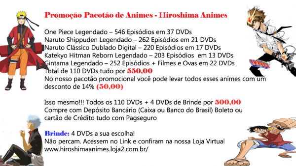 Promoção Pacotão de Animes